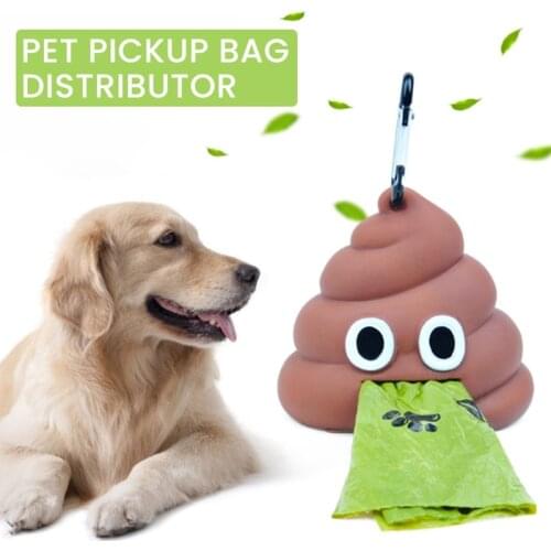 Waste Bag Pet Dog Poop Bag Dispenser Sac Caca Chien Silicone Shit-shaped Outdoor Portable Soft Cat Pets Trash CDog Products
