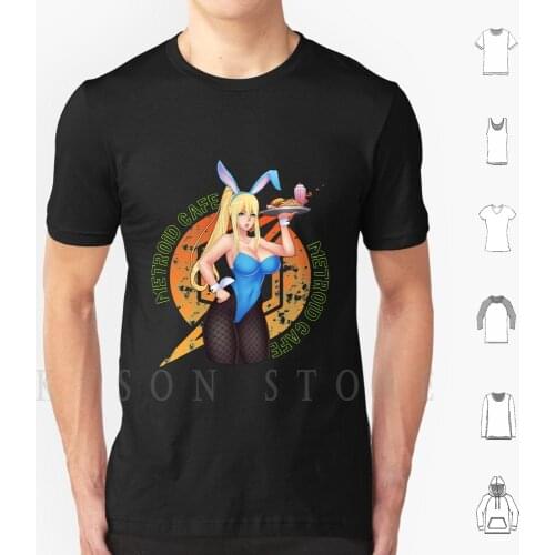 Metroid Cafe T Shirt Diy Big Size Cotton Samus Metroid Samus Aran Ecchi Hentai Bikini Nsfw Cafe Maid Bunny Girl Bunny
