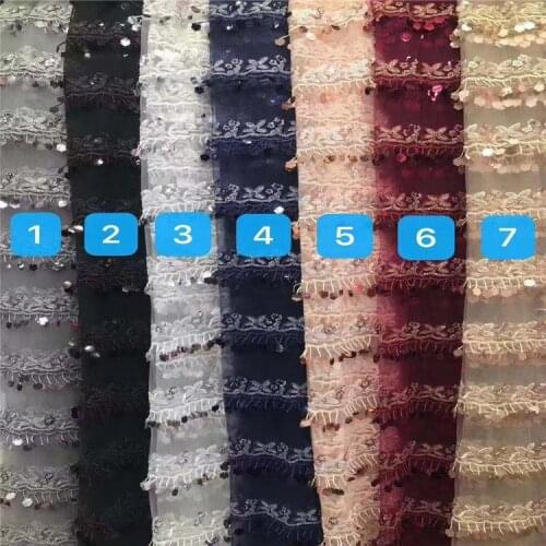 Mesh Bottom Multicolor zhu pian xiu hua mian liao Womens Clothing Childrens Clothing Dress Wedding Dress Embroidered Fabric