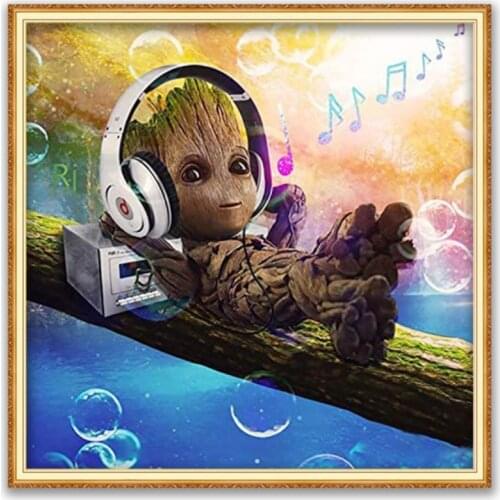 Groot DIY Embroidery 11CT Cross Stitch Kits Needlework Craft Set Cotton Thread Printed Canvas Decoration Dropshipping New Design