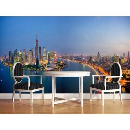 3d room wallpaper custom mural The Oriental pearl city at night decoration painting 3d wall murals wallpaper for walls 3 d