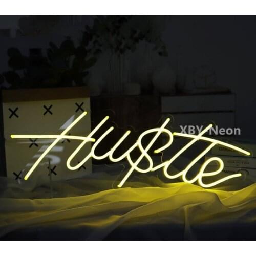 Custom Neon Sign Hustle Neon Led Lights Neon Sign Bedroom Salon Home Room Decor Business Office Neon Wall Art Decoration