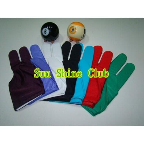 Free shipping 12pcs/lot billiards pool gloves/colorful Billiard Pool Shooters 3 Fingers Gloves high quality