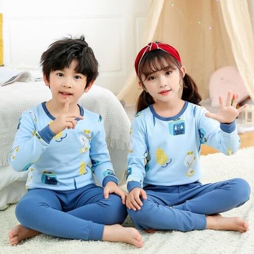 Baby Kids Pajamas Set Autumn Children Clothing Suit Long Sleeve Sleepwear Boys Cartoon Pyjamas Girls Nightwear Pijamas Infantil