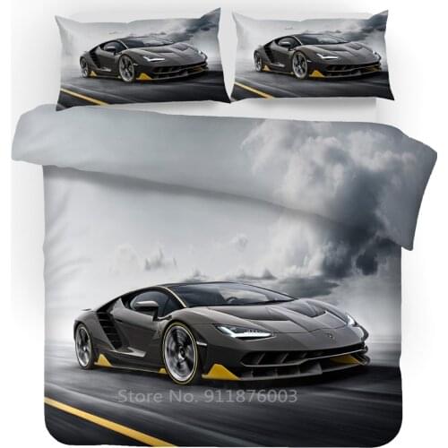 Luxury Supercar 3D Bedding Set Duvet Covers Bed Linen Bugatti Racing Car Comforter Bedding Sets Bedclothes Bed Linens (NO Sheet)
