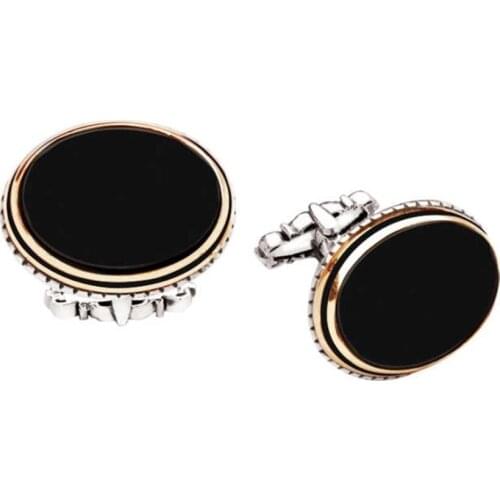 Silver Onix Stone Oval Design Cufflinks