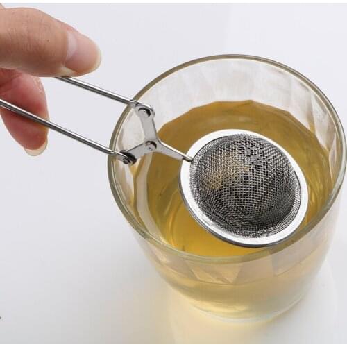 Sphere Mesh Tea Strainer Stainless Steel Handle Tea Ball Tea Infuser Kitchen Gadget Coffee Herb Spice Filter Diffuser