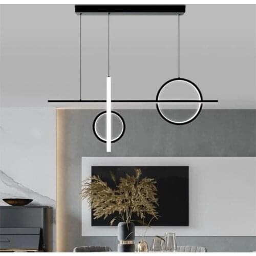 Artpad Modern Minimalist LED Chandelier Kitchen Living Room Island Art Design Suspension Light Fixtures Gold Black Hanging Lamp