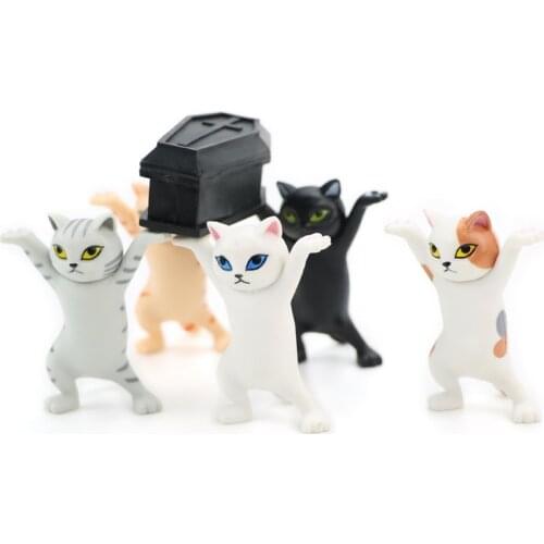 1 set Kid Children Funny Toys Gift Coffin Dance Cat Figure Doll Animals Figurines Handmade Blind Box Decoration Toys Collection