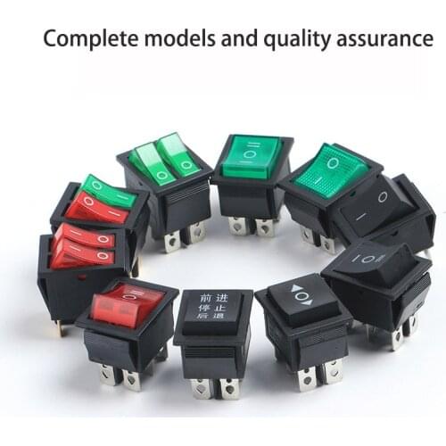 1PCS 4-6 Pin Rocker ON-OFF Electrical Equipment With Light Power Switch 16A 250VAC/ 20A 125VAC KCD4