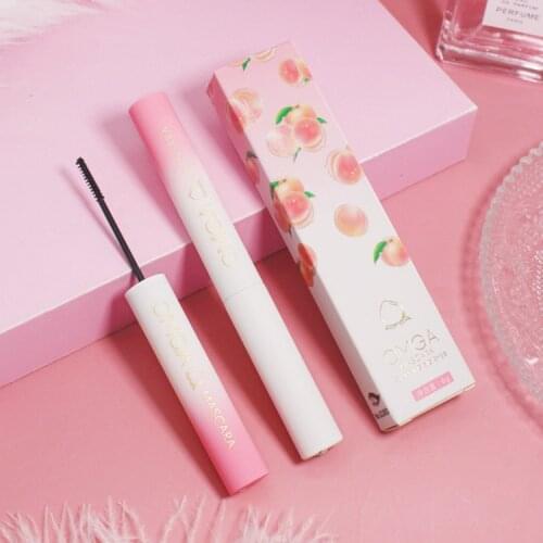 1PCs Peach Ultra-fine Brush Head Mascara Slim And Thick Curling Anti-sweat Waterproof Lasting Non-smudge Curling Mascara