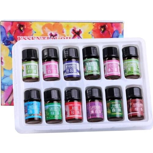 12 Kinds Skin Care 12 PCS Water-soluble 100% Pure Lavender Essential Oils Pack Set For Aromatherapy Massage Spa Bath Fragrance