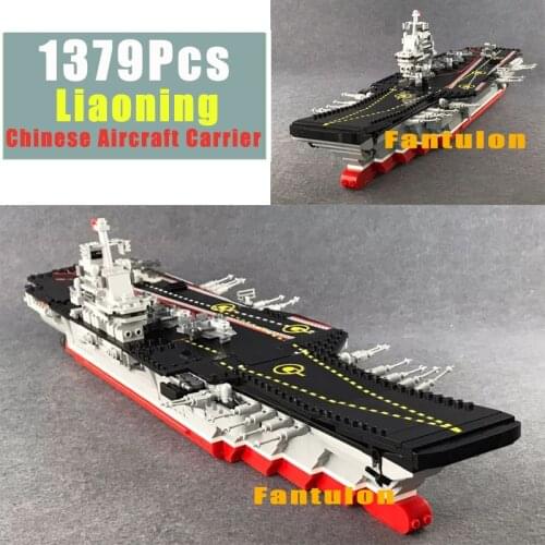 1379Pcs Chinese Aircraft Carrier 001A 1:525 Military Series Collection Building Block WW2 Warship Brick Model Gift Toy For Kids