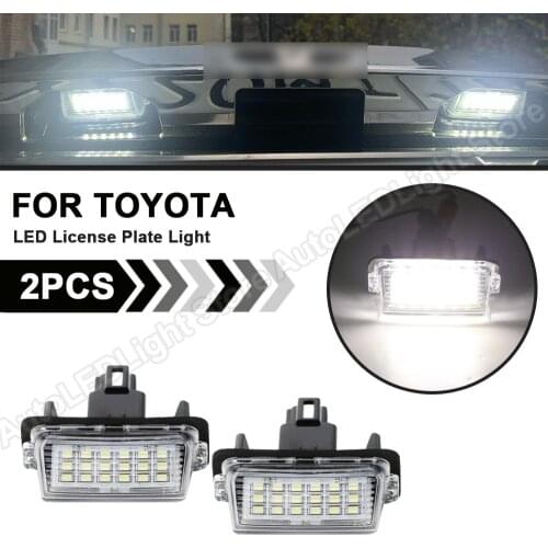 2Pcs For Toyota Avalon Camry Highlander Prius C Yaris Car LED Number License Plate Lights Number Plate Holder Lamp No Error