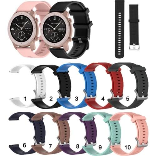 20mm Soft Silicone Strap Band for Huami Amazfit GTR 42mm for Huami GTS 2 / Bip Lite S U/Amazfit Neo