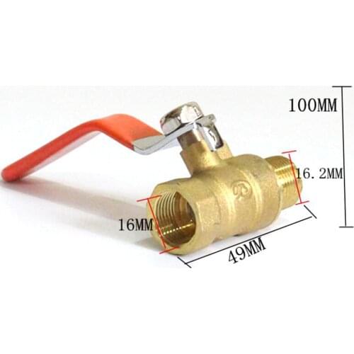 3/8" BSP Female To 3/8" BSP Male Thread Brass Ball Valve with Lever Handle Water Gas Oil
