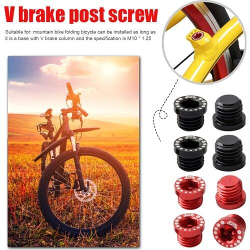 Aluminum Bicycle Stem Fixing Plug Bolt Portable Waterproof Cycling V Brake Post Screws M10x1.25mm Elements for MUQZI