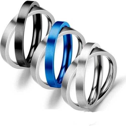 AsJerlya Tungsten Stainless Steel Double Rings For Men Women Fashion Relief Jewelry Wholesale Regalos Para San Valentin