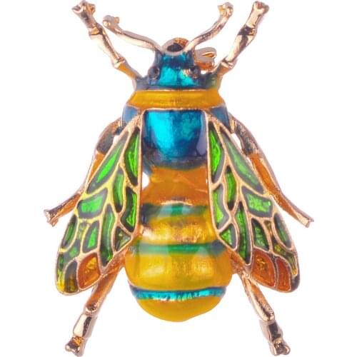 Insect Bumble Bee Brooch For Women Kids Girls Bee Jewelry Gold Color Yellow Green Enamel Brooches Jewelry Bumble Bee