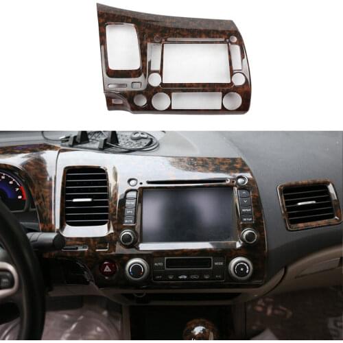 FOR HONDA Civic 8th 2006-2011 Wood grain central console Navigation panel trim