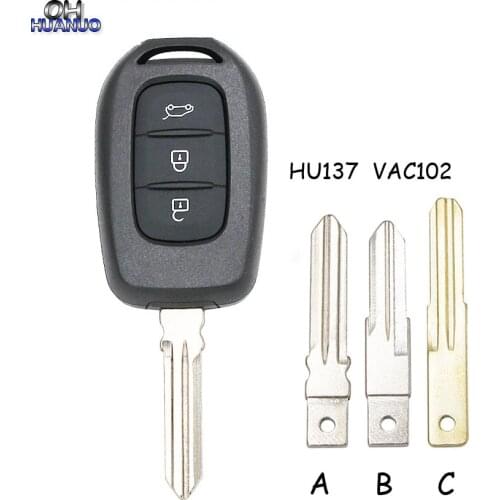 3 Button Remote Car Key Shell Case Fob Fit for Renault Duster Dokker Trafic Master 2013-2017 VAC102/HU137 blade