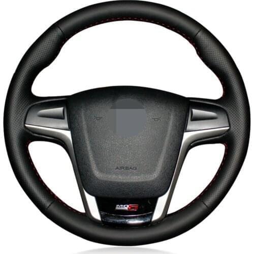 Car Steering Wheel Cover Hand-stitched Soft Black Artificial Leather Car Steering Wheel Covers For MG5 MG 5