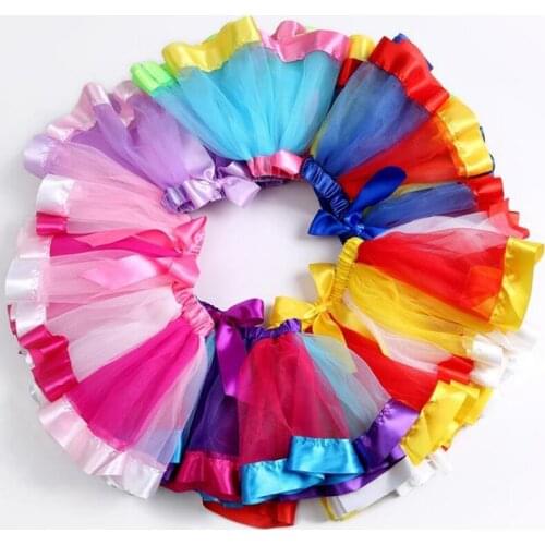 2019 New Sumemr Girl Ballet Skirt Kids Fashion Rainbow PettiSkirt Toddler Kids Tulle Skirts Rainbow Tutus for 0-9Years