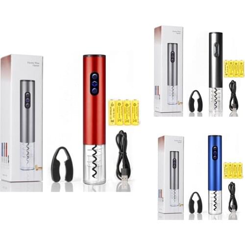 WolFAce Electric Wine Opener Automatic Bottle Opener Portable Household Foil Cutter Usb Charging Opener Kitchen Corkscrew