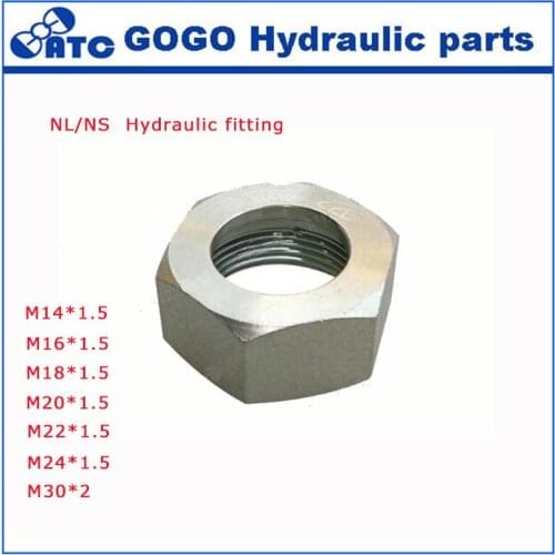Hydraulic JIC female 74 degree plug fittings metric flat hex nut for hydraulic fitting , NL/NS