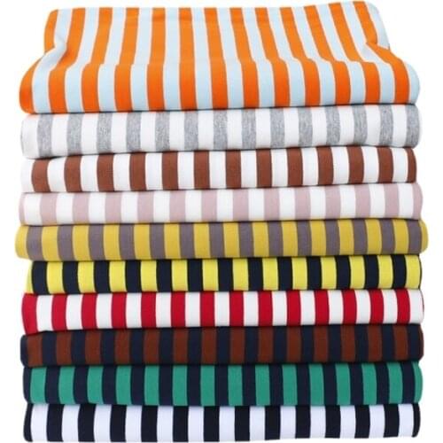 Width 66'' Simple Comfortable Soft Elastic Cotton Knitted Fabric By The Half Yard For Short Sleeve T-Shirt Dress Material