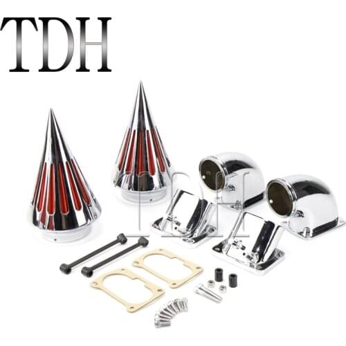 Chrome Motorcycle Cone Air Intake Filter Dual Spike Air Cleaner Intake Filter Kit For Suzuki Boulevard M109R All Years