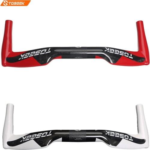 Toseek Carbon Road Handlebar Rest Bar TT Bike Handlebar Bike Parts 31.8x400/420/440mm Glossy
