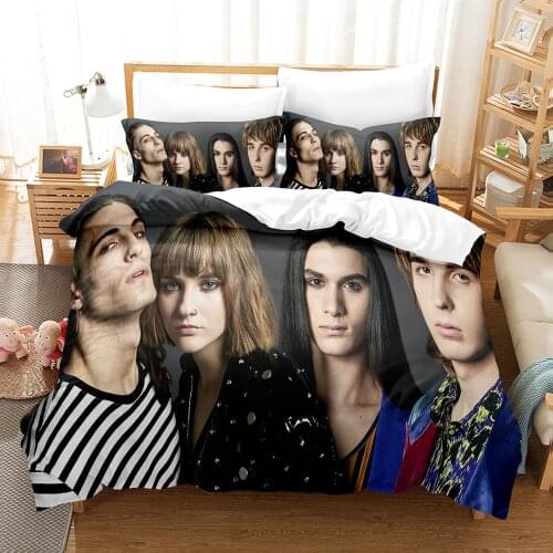 Maneskin Bedding Set Single Twin Full Queen King Size Stars Maneskin Bed Set Childrens Kid Bedroom Duvetcover Sets 3D Print 011