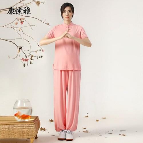 Summer Women Sportswear Quickly Dry Loose Short Sleeve Sweatshirt+pant Tai Chi Kungfu Jogger Gym Casual Fitness Running Yoga Set