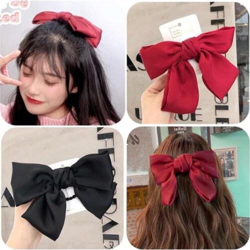 Korea bow knot elastic hairpin accessories fashion hairpin long satin ribbon bow ponytail hairpin girls girls