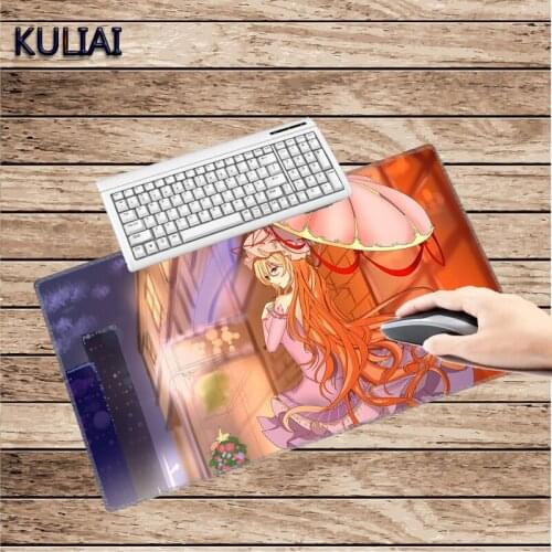 XGZ Long Hair Girl Anime Mouse Pads Large Size Rubber Does Not Deform Bottom Non-slip Surface Smooth for Laptop Pad Keyboard