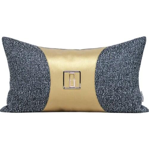 LAN JINGZE Grey Gold Patchwork Cushion Cover Home Decorative Pillow Cover For Living Room Sofa Waist Cushions 30x50cm