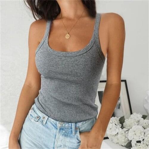 Summer O-Neck Knit Crop Top Women Basic Camisole Sleeveless T Shirt Spaghetti Vest Ribbed Female Tank Top Casual Plus Size 5Xl
