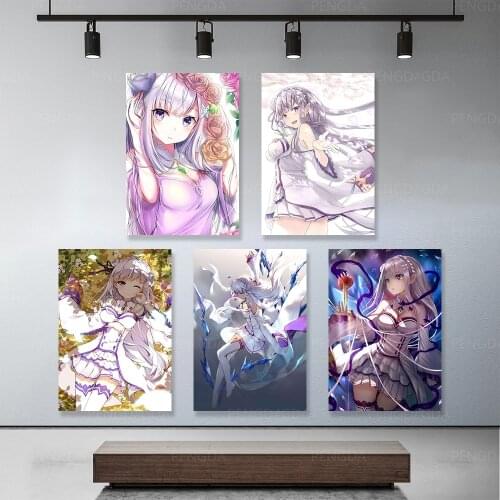 Printing HD Cartoon Modular Canvas Picture Anime Character Beautiful Girl Painting Modern Posters Frame Home Wall Art Decoration