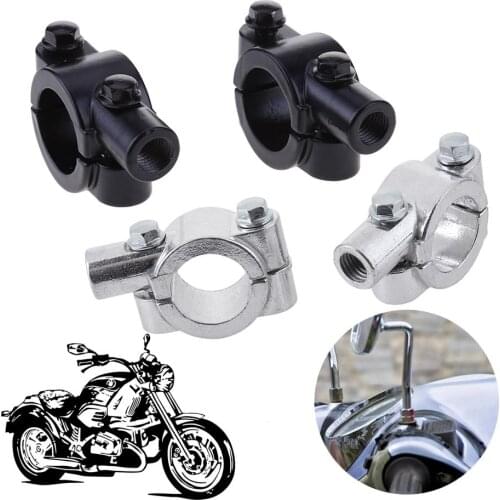 ALLOYSEED 2pcs 22mm Motorcycle Rearview Handlebar Mirror Mount Holder Adapter Clamp