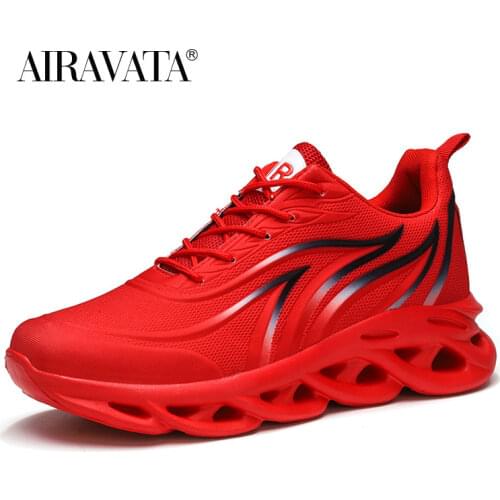 Mens Flame Printed Sports Shoes High-quality Mesh Weave Comfortable Running Shoes Men Sneakers Breathable Athletic Shoes