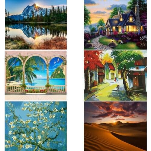 Painting By Numbers 40×50CM DIY HandPainted Oil Painting On Canvas Landscape Art Picture Home Wall Decor Gift