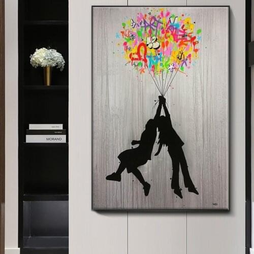 Large Size Abstract Black and White Letter Poster Mural Family Bedroom Childrens Room Wall Decoration Canvas Art (no Frame)