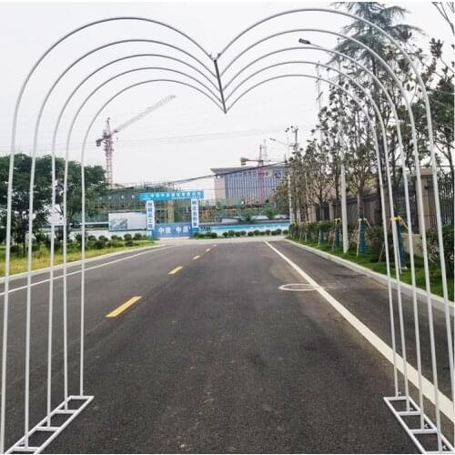 New wedding colorful arch heart-shaped door shape arch heart-shaped rainbow arch road lead iron