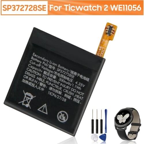 Original Replacement Watch Battery SP372728SE For Ticwatch 2 Ticwatch2 WE11056 Ticwatch Express Genuine Watch Battery 300mAh