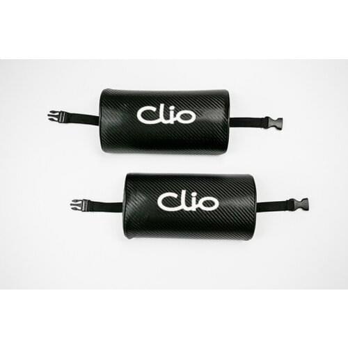 For Renault Clio Carbon Fiber Texture PU Leather Auto Safety Pillow Car Auto Seat Head Neck Rest Cushion