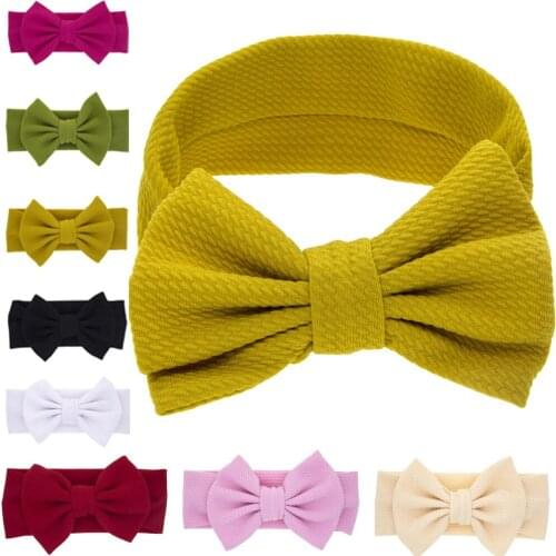FASACC Baby Kids Girls Turban Headband Stretch Bow Knot Elastic Hairband Head Wraps Sweet Headwear For Girl Hair Accessories