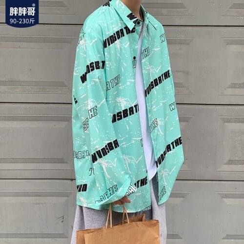 Long Sleeve Shirts Mens large size loose Korean fashion couple flower shirt casual summer thin jacket streetwear camisa social