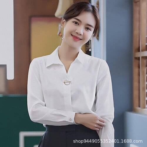 Shirt womens Professional long sleeve design small number of chiffon Plush top autumn winter 2020 new versatile shirt