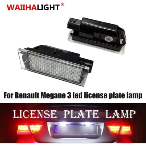 2Pcs Canbus Car LED Number License Plate Light For Renault Megane 3 Clio Laguna 2 Megane 3 Twingo Master Vel Satis